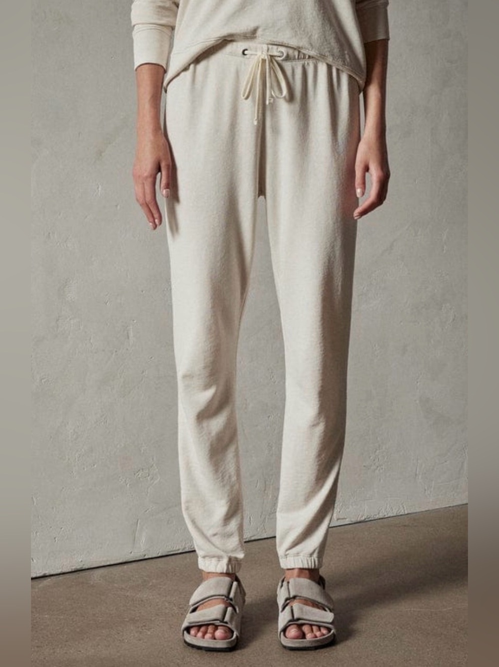 James Perse Cotton Terry Sweatpants Ivory , size 2/ Medium